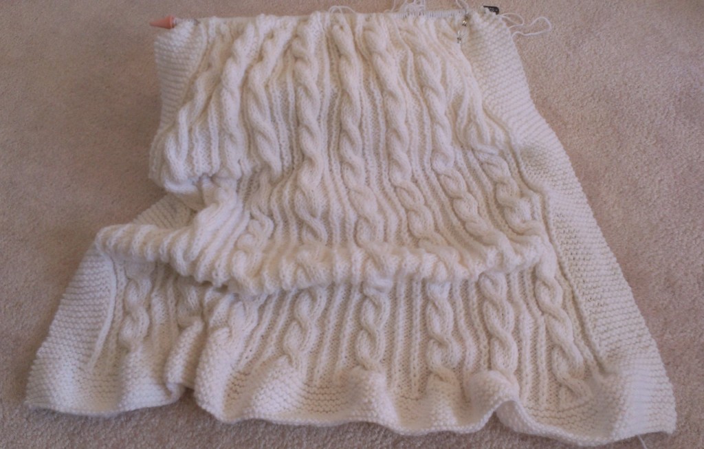 Cabled Baby Blanket - 75% completed