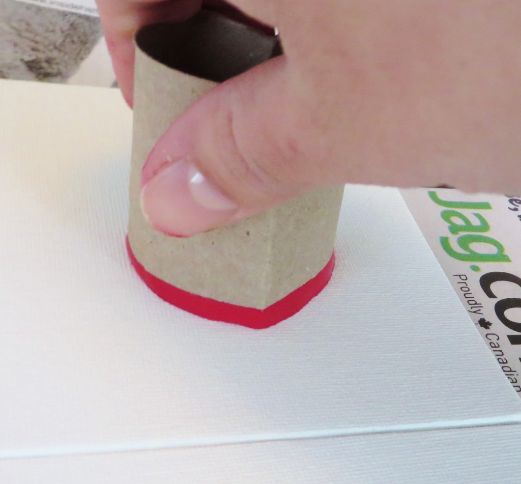 Step 5: Stamp roll onto canvas.