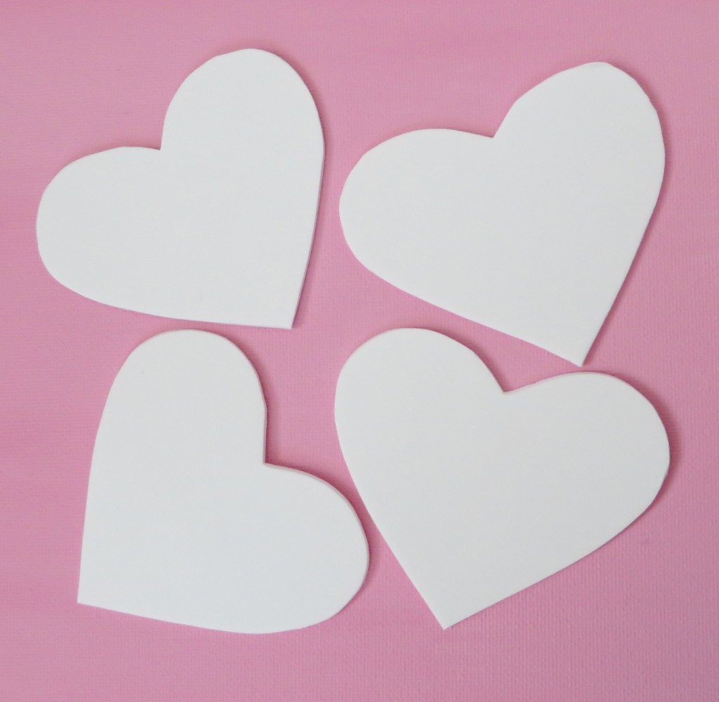 Step 2: Cut out foam hearts.