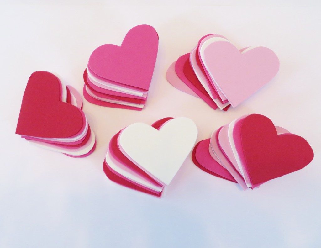 Cut hearts out of foam