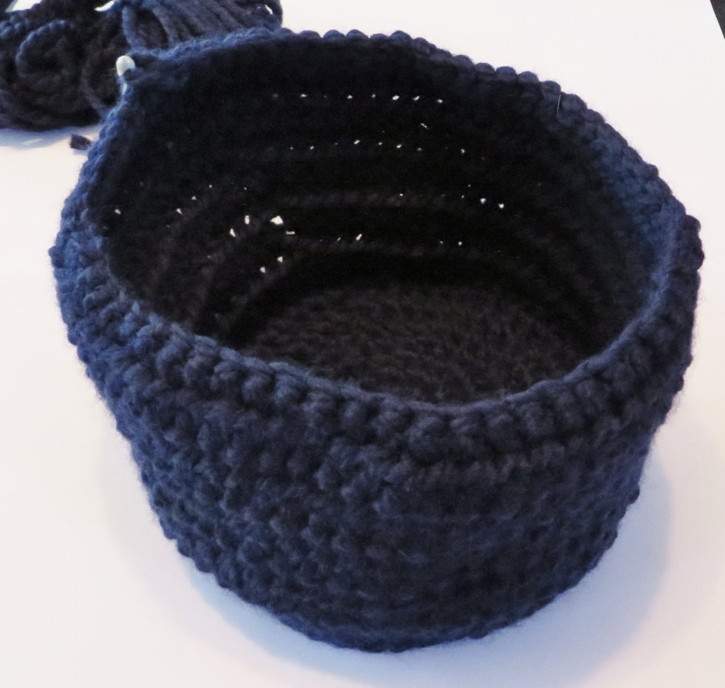 Navy Blue Crocheted Basket